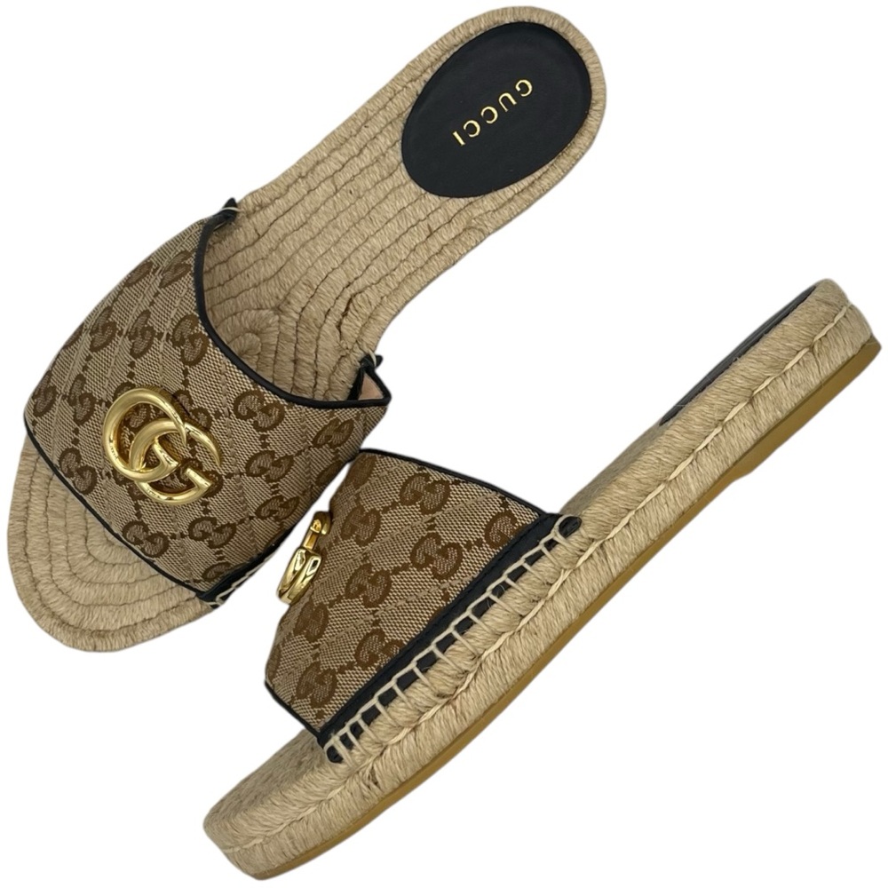 Gucci GG Matelasse Canvas Espadrille Sandal